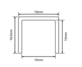 18x16.5mm Summit capping rail SS316L - 3000mm long